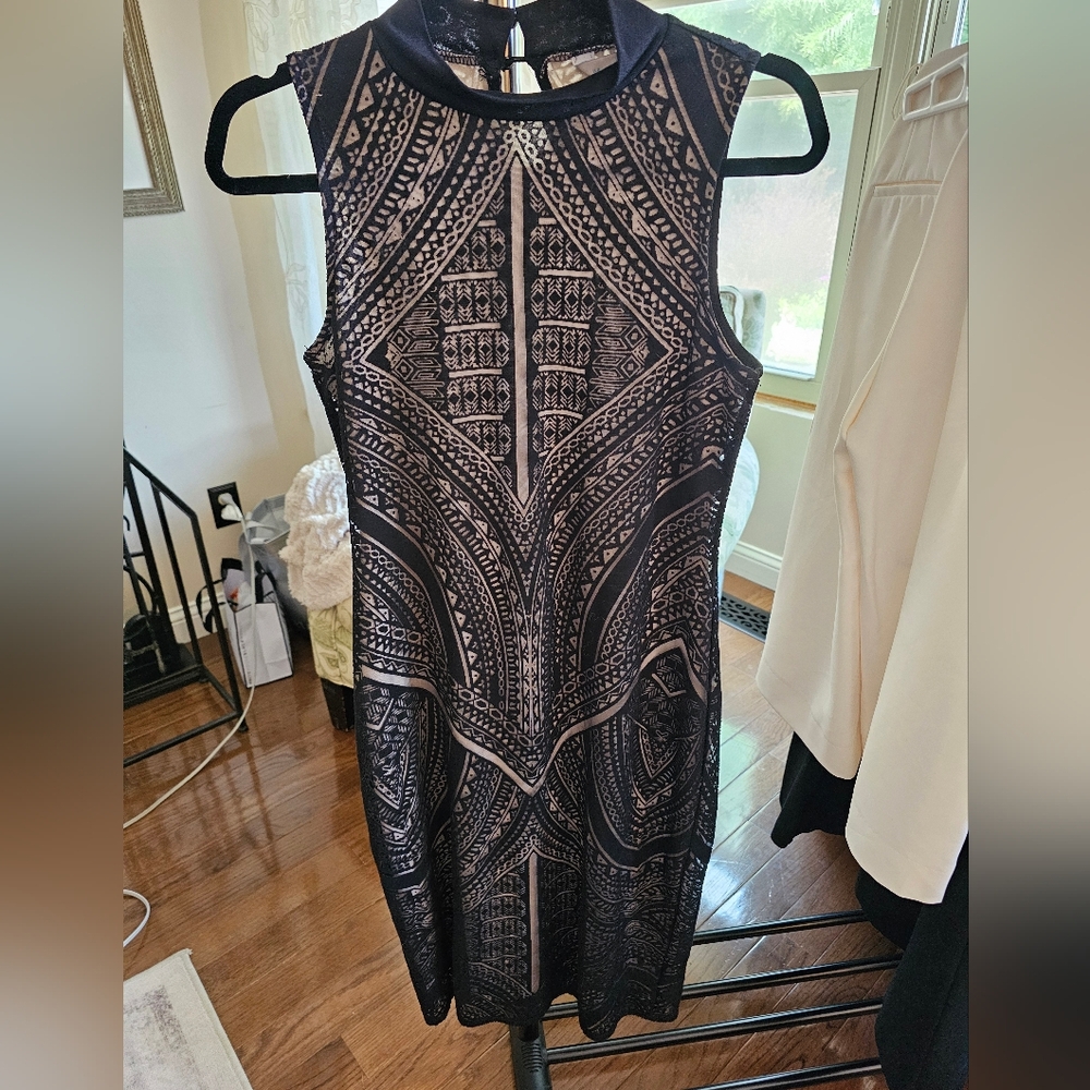 Stunning Velvet burn black-neutral lining dress